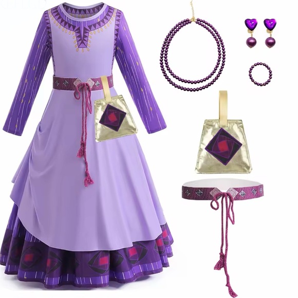 Other - Asha Wish Purple Adventure Dress Costume New! 6 Piece Costume